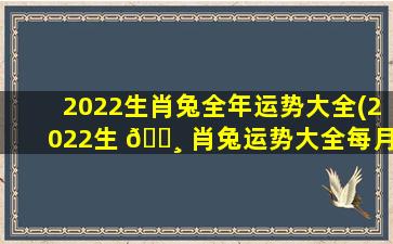 2022生肖兔全年运势大全(2022生 🕸 肖兔运势大全每月运程 宋韶光)